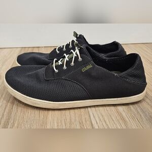 Olukai Nohea Moku Men's Casual Slip-On Boat Shoes Black/Olive Green Size 9.5